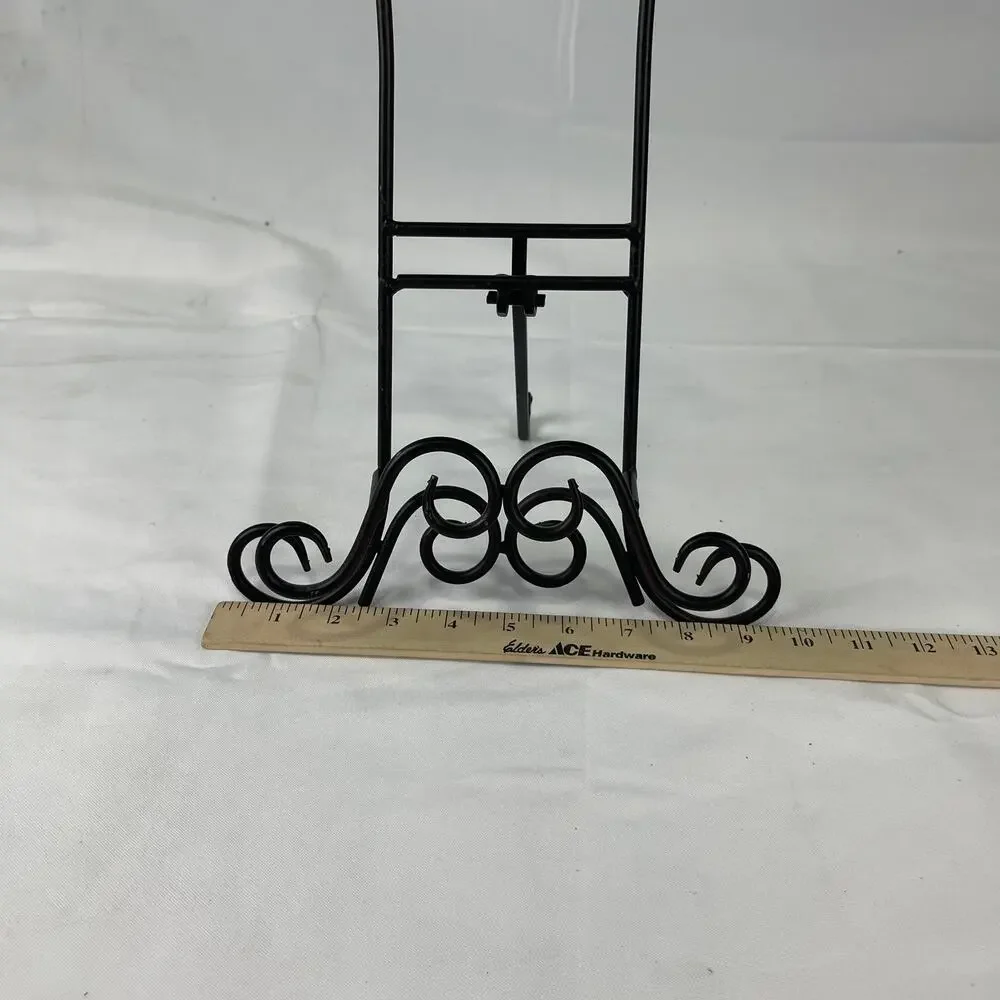 Wrought Iron Book Holder Rack Easel Bible Cookbook Art Display Black Metal